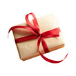 © hakinmhan - Gold gift box with red ribbon bow.die cut.