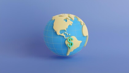 A colorful globe featuring a dollar sign, symbolizing global finance and economic connections in a modern design.