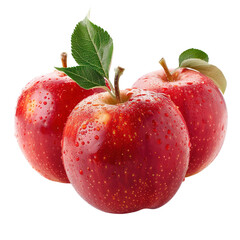 Wall Mural - red apple with leaf