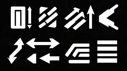 Poster - modern arrow cursor set with different styles and shapes to use in icons or logos.