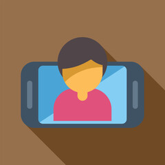 Sticker - Person is appearing on a smartphone screen during a video call