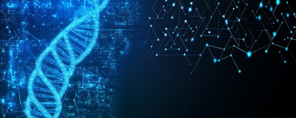 Poster - template, wallpaper, or banner with dna molecules. modern design.