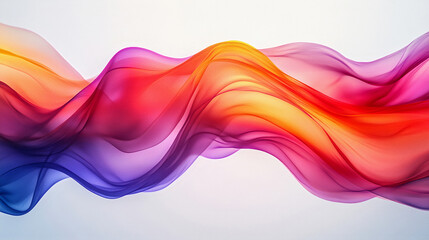 Poster - Abstract wave background, flow of multicolor colorful wave on white background. Generative AI