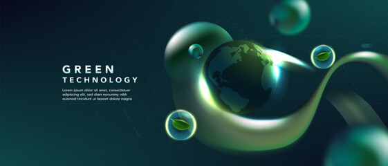 Leinwandbilder - green technology futuristic and innovation background. Environment technology.Abstract technology background.Vector illustration.