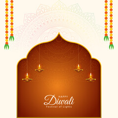 Wall Mural - Vector illustration of Happy Diwali social media feed template