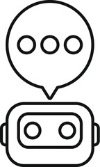 Poster - Chatbot speaking with three dots inside speech bubble icon outline style for web, mobile and infographics
