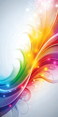 Leinwandbilder - a vibrant, colorful abstract design with a flowing, organic feel and a white sheen