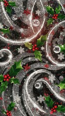 Canvas Print - Silver glitter christmas abstract background