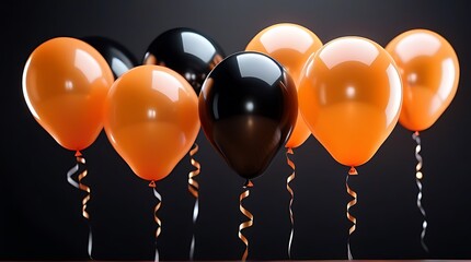 festive banner orange black balloons generated artificial intelligence