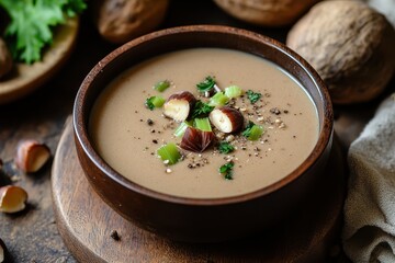 Canvas Print - Tasty chestnut and celery soup