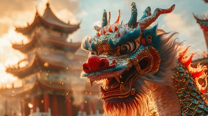 Traditional Chinese dragon statue