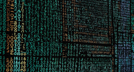 Poster - Digital code matrix flow abstract background