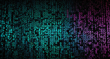 Aufkleber - Digital matrix code glow abstract background