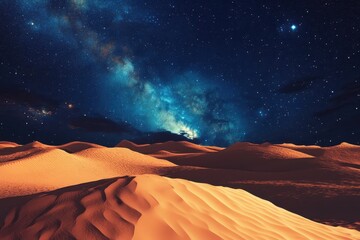 Wall Mural - Vast desert under starry sky