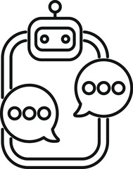 Poster - Chatbot managing online communication in speech bubbles, symbolising customer service automation