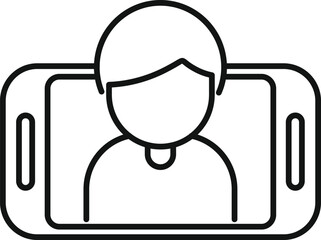 Fototapete - Smartphone displaying user profile icon, representing online identity and digital presence