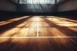 © LimeSky - Wooden floor indoor gym court with marking lines for various sports