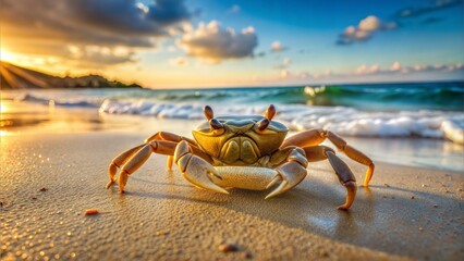 Canvas Print -  a crab on the beach