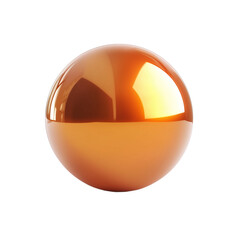 Wall Mural - metal orange ball isolated on transparent or white background