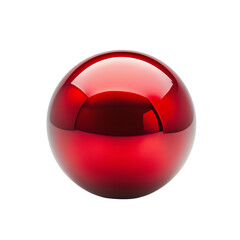 metal red ball isolated on transparent or white background