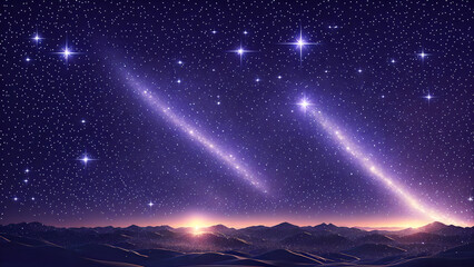 Wall Mural - Sparkling Glimmers in a Twilight Sky background 3d wallpaper