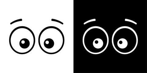 Poster - ofvs714 OutlineFilledVectorSign ofvs - cartoon face vector icon . eye expression sign . isolated transparent . outline and filled version . AI 10 / EPS / PNG . g12060