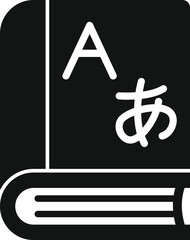Poster - simple icon depicting a book with japanese characters, suggesting language learning or cultural expl