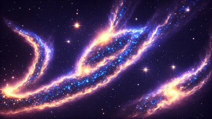 Wall Mural - Glowing Glimmers in an Abstract Galaxy background 3d wallpaper