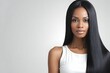 © lovelyday - Beautiful black woman with straight long black hair. Hair model with voluminous hairstyle - attractive gorgeous healthy straightened hair