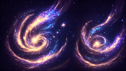 Wall Mural - Glowing Glimmers in an Abstract Galaxy background 3d wallpaper