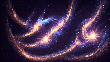 Wall Mural - Glowing Glimmers in an Abstract Galaxy background 3d wallpaper