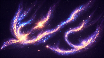 Glowing Glimmers in an Abstract Galaxy background 3d wallpaper