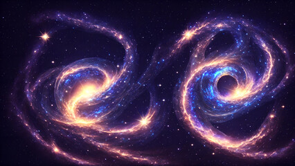 Wall Mural - Glowing Glimmers in an Abstract Galaxy background 3d wallpaper