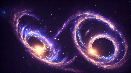 Wall Mural - Glowing Glimmers in an Abstract Galaxy background 3d wallpaper