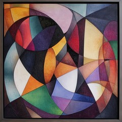 Poster - Viibrant Geometric Abstract Artwork with Bold Shapes and Colors