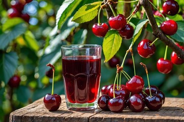 Cherry juice, berry mors. Cherry garden