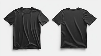 A black shirt is laying on a white background