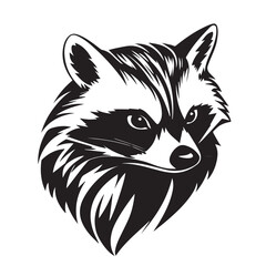 Raccoon in cartoon, doodle style . Image for t-shirt, web, mobile apps and ui. Isolated 2d vector illustration in logo, icon, sketch style, Eps 10, black and white. AI Generative