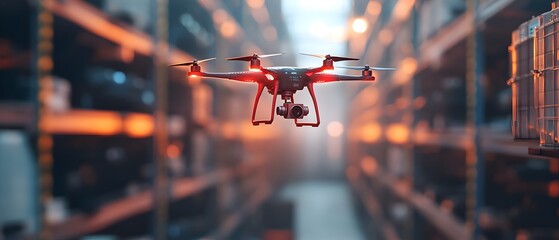 Poster - Drone Logistics in Action Showcasing the Coordination and Execution of Aerial Delivery Missions for Efficient Supply Chain Management and Package Distribution