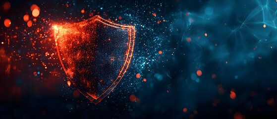 Poster - Firewall Implementations to Shield Against Phishing and Data Photography Concept Depicting Cybersecurity Measures with Copy Space for Text  Digital Protection Network Safety and Information Security
