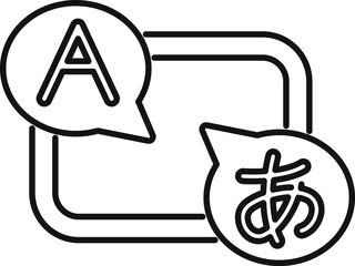 Poster - Online language translator application is converting the english letter a to the japanese character a