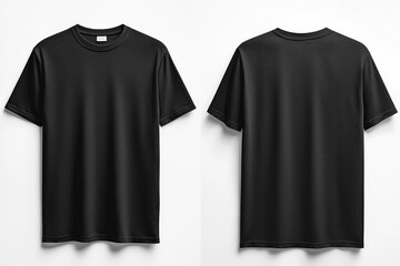 Black Tshirt Mockup Front and Back Isolated created with Generative AI