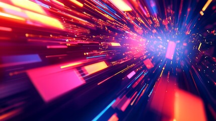 Aufkleber - Close-up of an abstract background with a burst of bright, neon colors and geometric patterns, creating an energetic and contemporary visual effect.