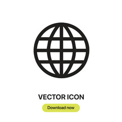 Fototapete - Worldwide icon vector. Linear-style sign for mobile concept and web design. Worldwide symbol illustration. Pixel vector graphics - Vector.	
