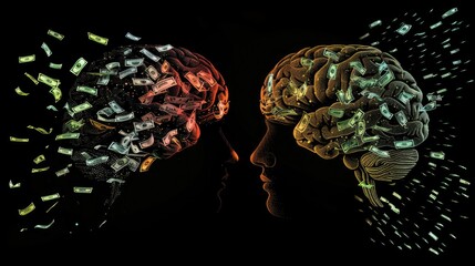 Two brains are shown in a colorful, abstract style