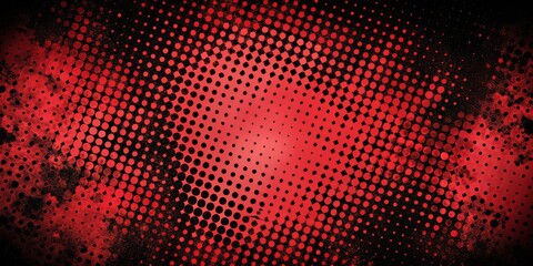 Abstract Red and Black Polka Dot Pattern with Grunge Texture, abstract art, grunge art, polka dot art