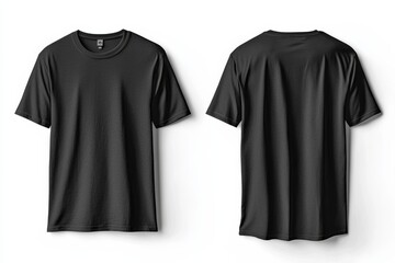 Black Tshirt Mockup Front and Back Isolated created with Generative AI