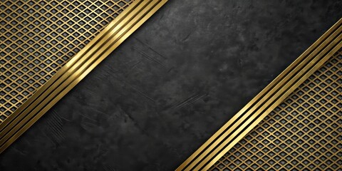 Wall Mural - Black and Gold Abstract Background with Diagonal Stripes, Concrete Texture, Geometric Pattern, Black, Gold, Abstract