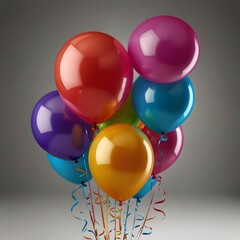 A vibrant set of multicolored helium balloons