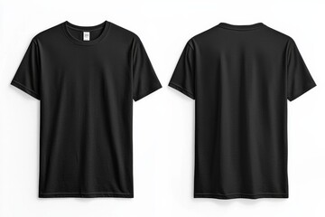 Black Tshirt Mockup Front and Back Isolated created with Generative AI